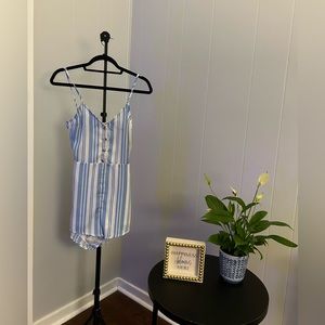 Blue and white stripped playsuit/jumper/romper